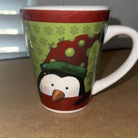 Holiday Snowman & Penguin Ceramic Mugs Set Of 2 - Picture 5 of 9